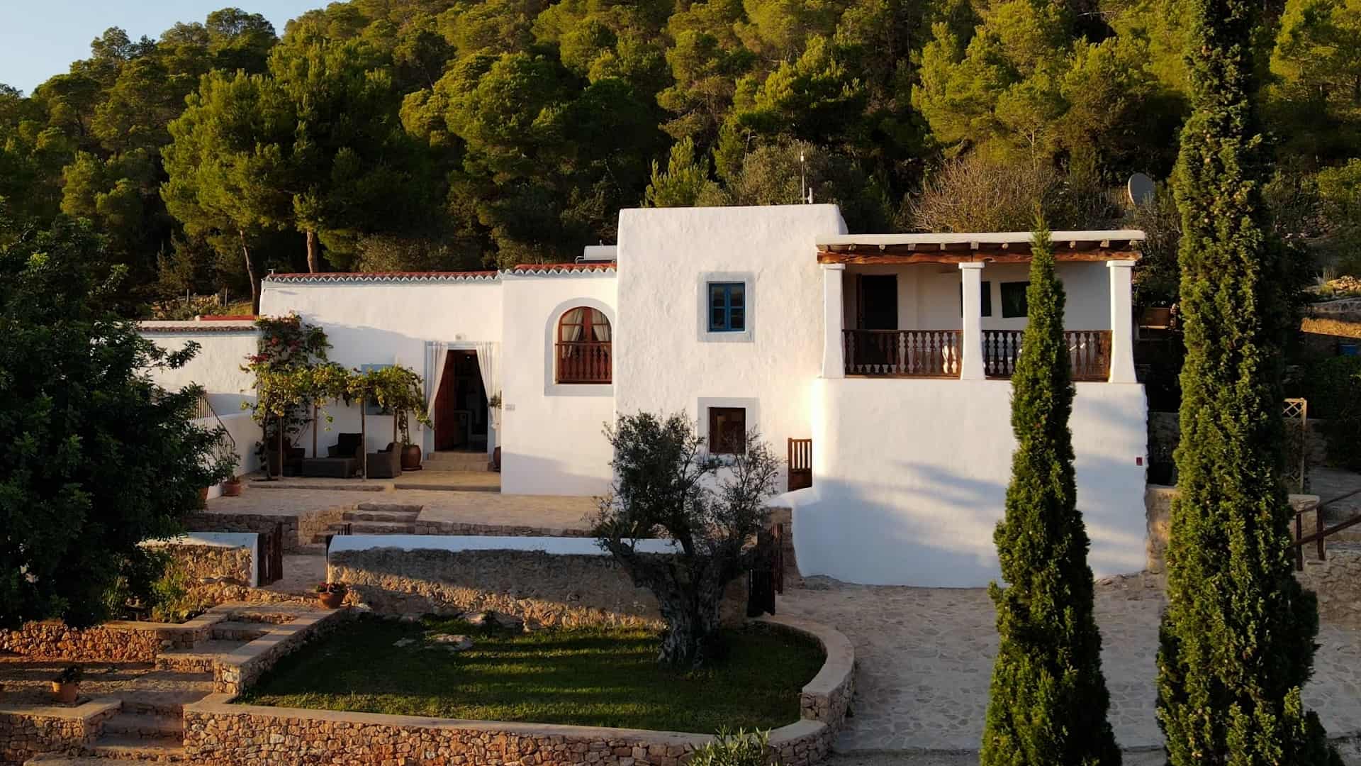 Can Frare authentic Ibiza hundred of years old in evening light