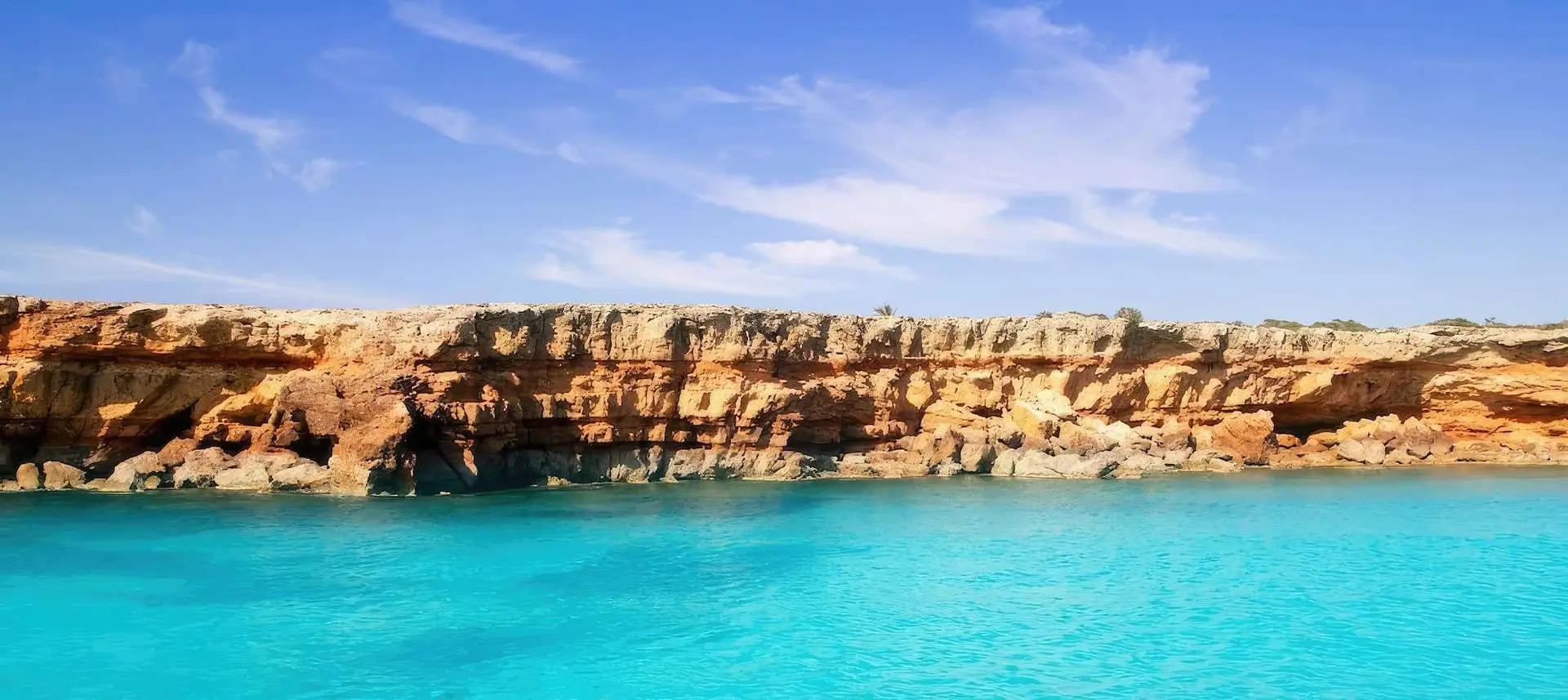 west coast ibiza sea and cliffs