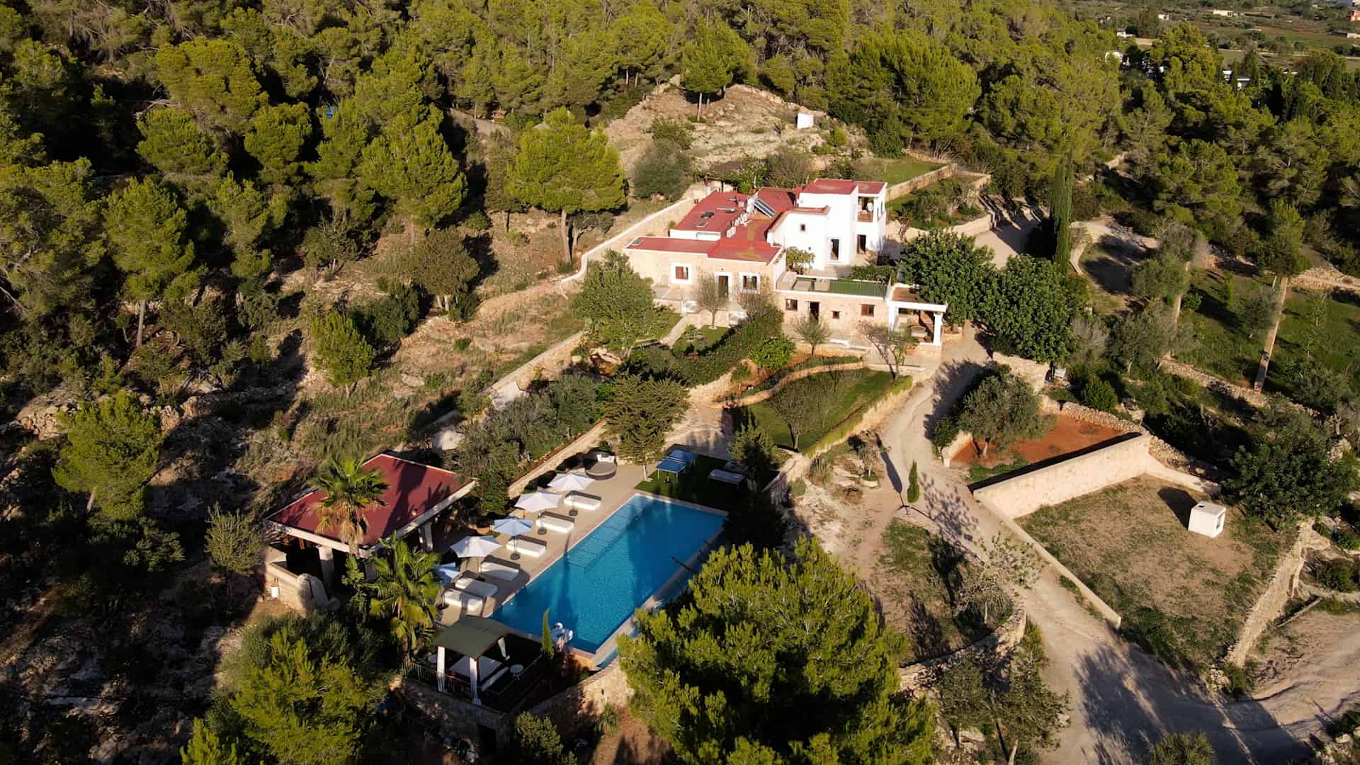 Can Frare Ibiza terraced farm from above
