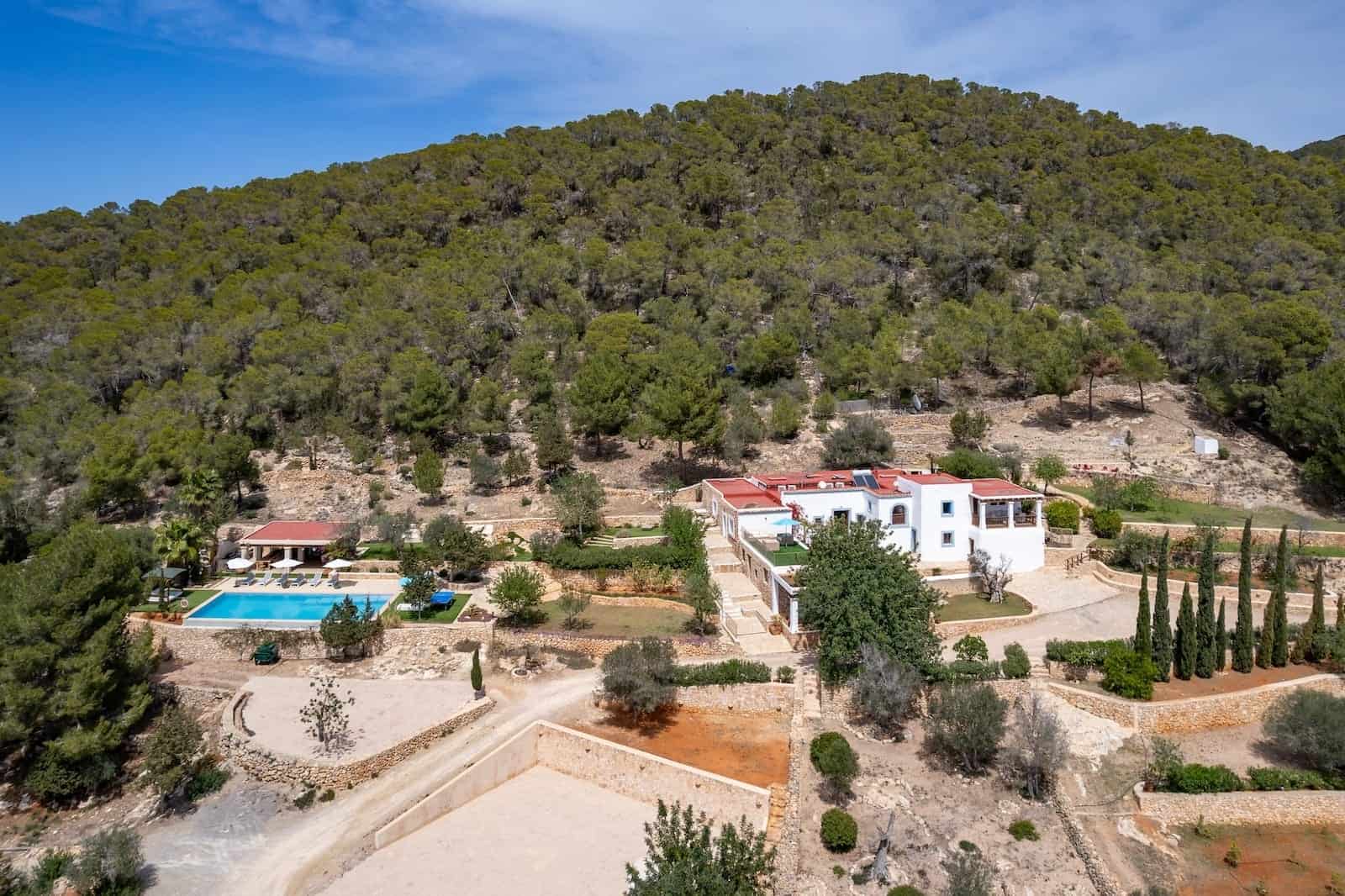 can frare luxury villa in ibiza estate image with hills in background